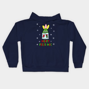 Merry Prick Mas - Hybrid Cactus In Christmas Themed Pot Kids Hoodie